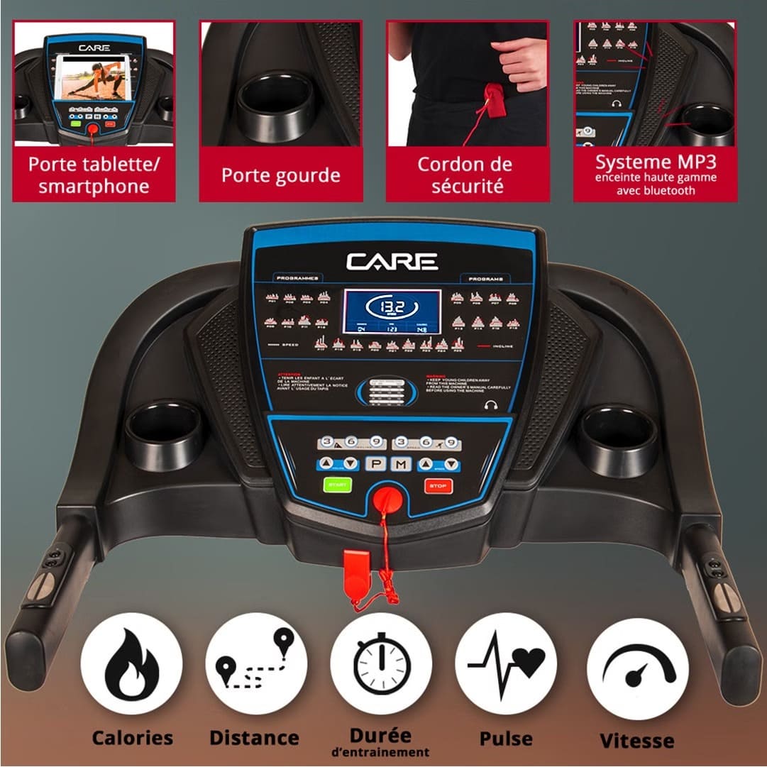 Tapis de course Connecté CARE - CT-5584 - 18km/h - Kinomap – Image 2