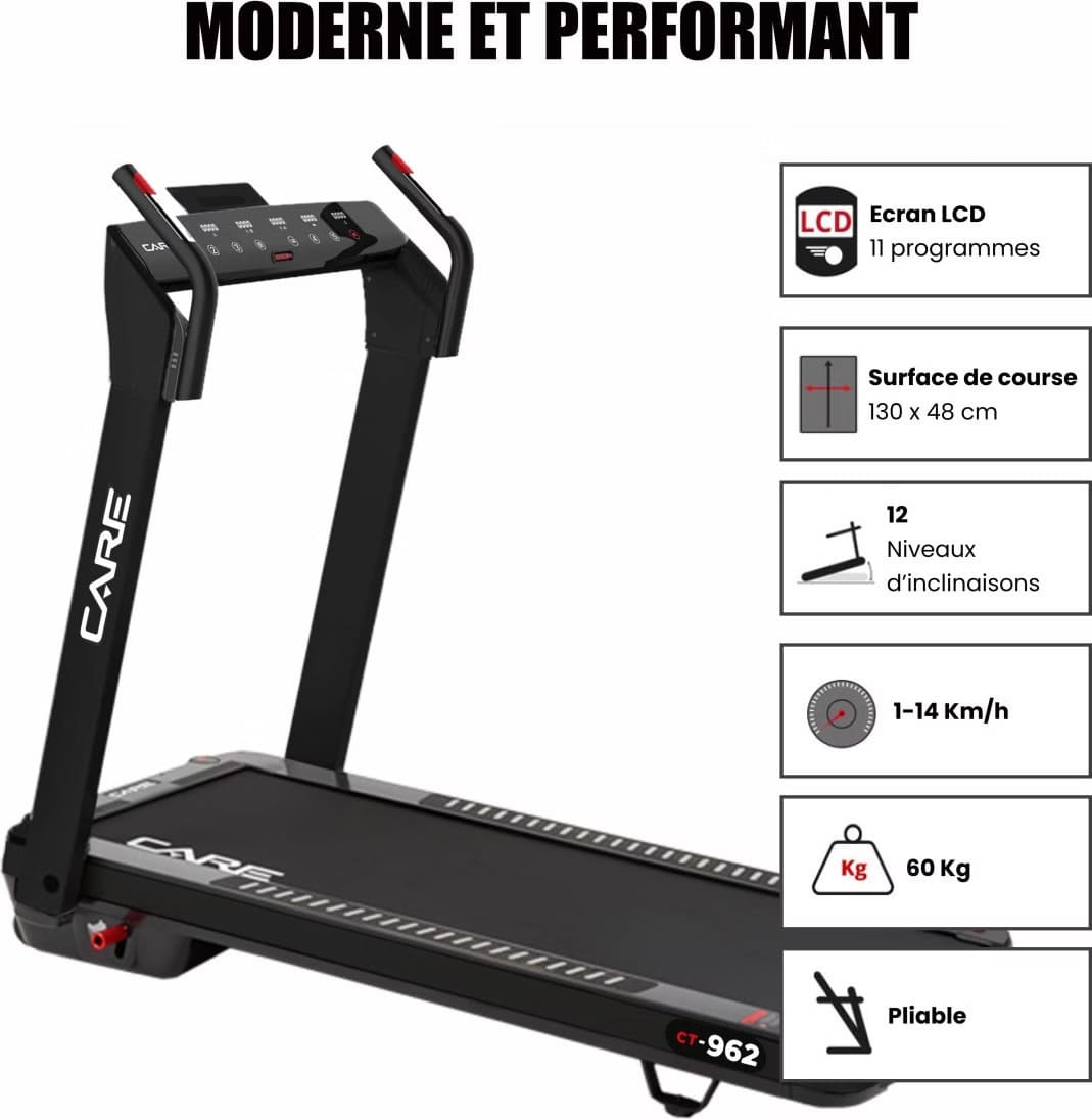 Tapis de course connecté - 14km/h - CARE - CT-962 - KINOMAP – Image 4